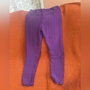 Stylish Purple Honeycomb Leggings